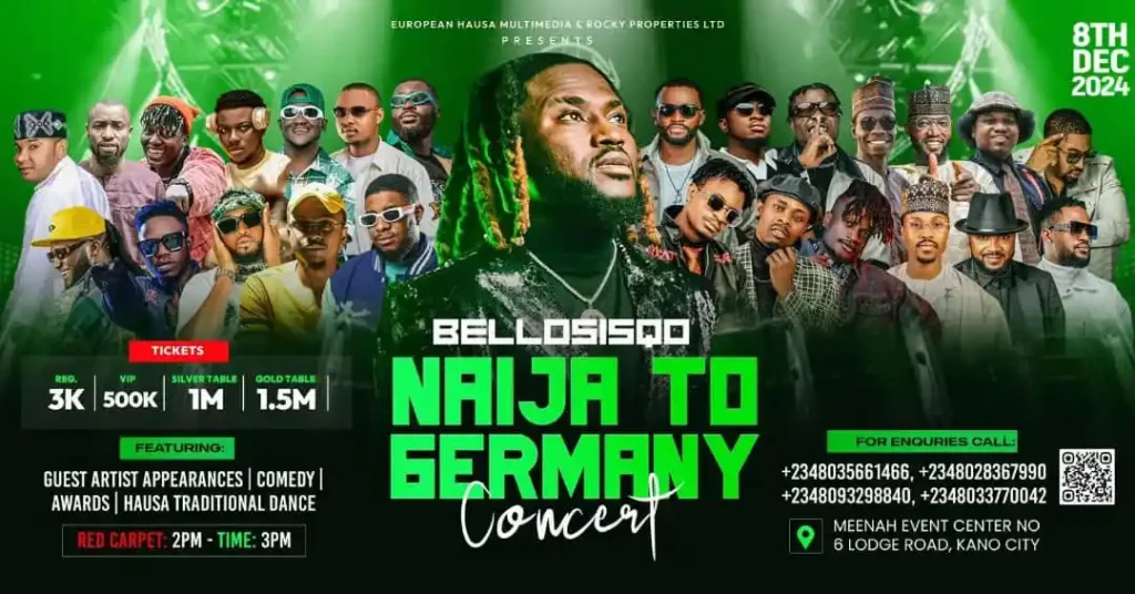Bello Sisqo Naija to Germany Concert